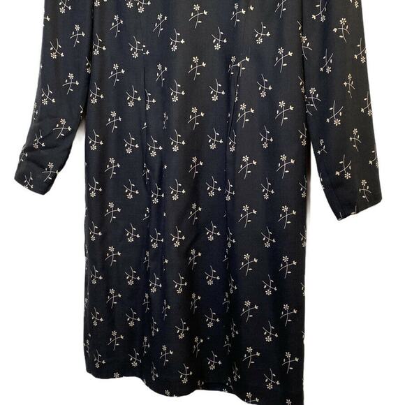 Talbots Floral Print Ponte Sheath midi Dress black sz 4 3/4 sleeve round neck - Picture 7 of 10
